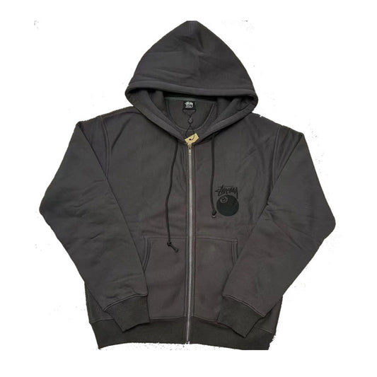 Basic Fleece-Lined Hooded Zipper Sweatshirt