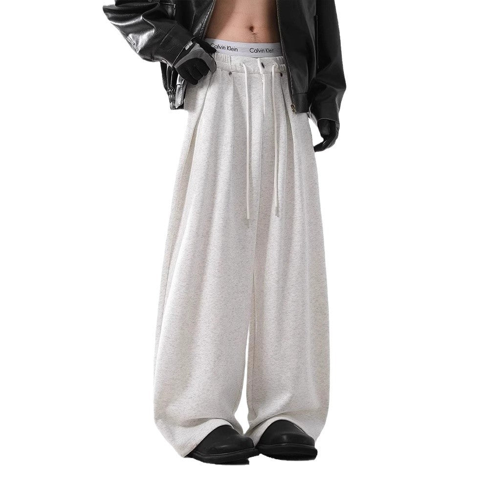 Basic Heavy Washed Grey Casual Pants