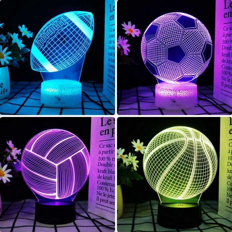 Basketball, Football and Volleyball Series 3D Table Lamp Led Colorful Touch Remote Control Night Light USB Gift Lamp