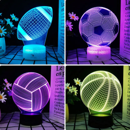 Basketball, Football and Volleyball Series 3D Table Lamp Led Colorful Touch Remote Control Night Light USB Gift Lamp