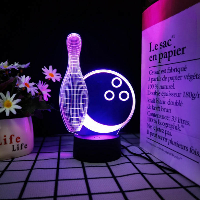 Basketball, Football and Volleyball Series 3D Table Lamp Led Colorful Touch Remote Control Night Light USB Gift Lamp