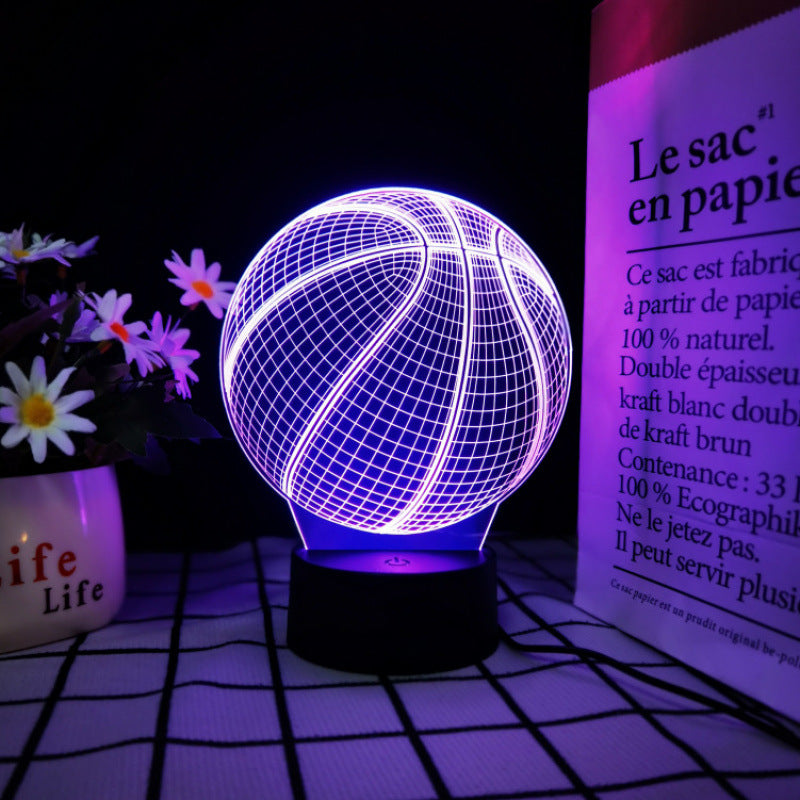 Basketball, Football and Volleyball Series 3D Table Lamp Led Colorful Touch Remote Control Night Light USB Gift Lamp