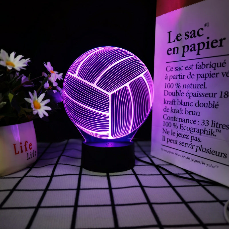 Basketball, Football and Volleyball Series 3D Table Lamp Led Colorful Touch Remote Control Night Light USB Gift Lamp