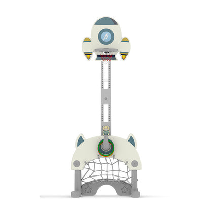 Basketball stand can be raised and lowered indoors
