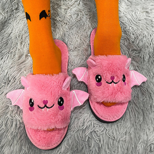 Bat Design Plush Slippers