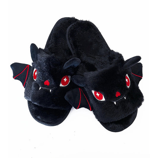 Bat Design Plush Slippers
