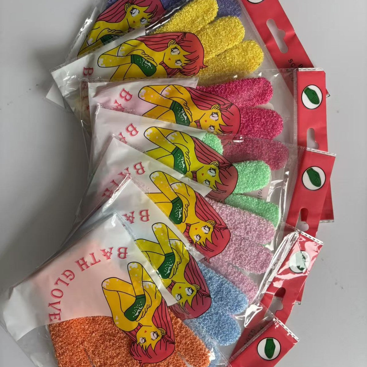 Bath scrubbing glove
