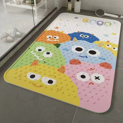 Bathroom anti-slip mat with suction cup