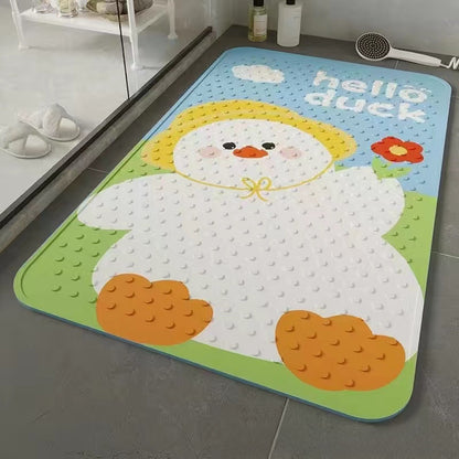 Bathroom anti-slip mat with suction cup