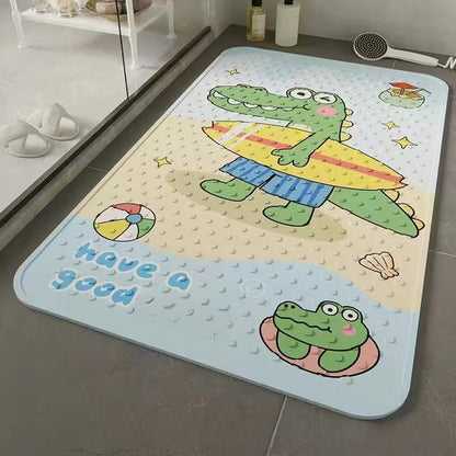 Bathroom anti-slip mat with suction cup