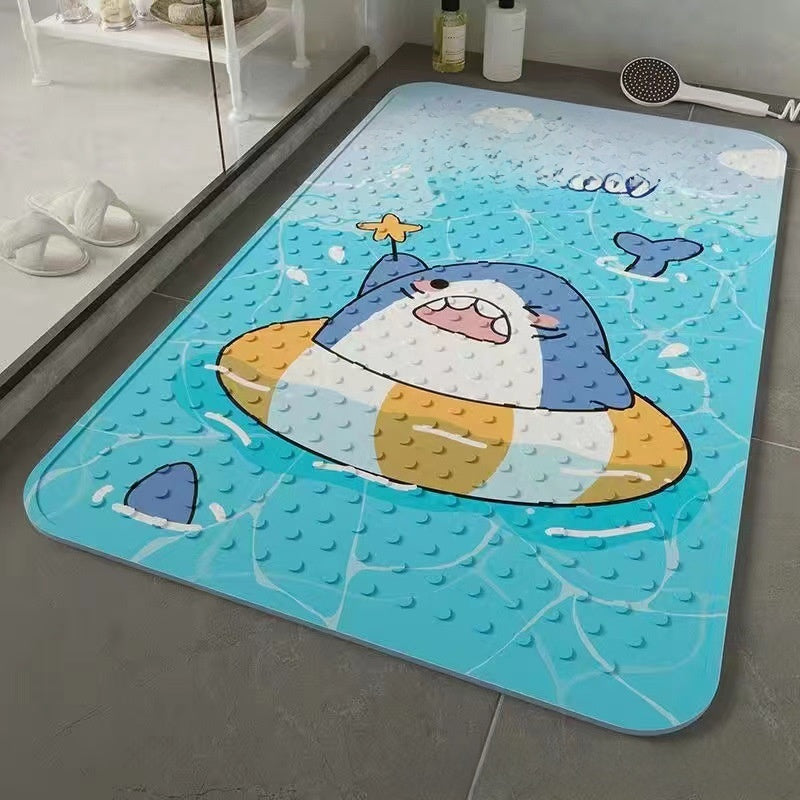 Bathroom anti-slip mat with suction cup