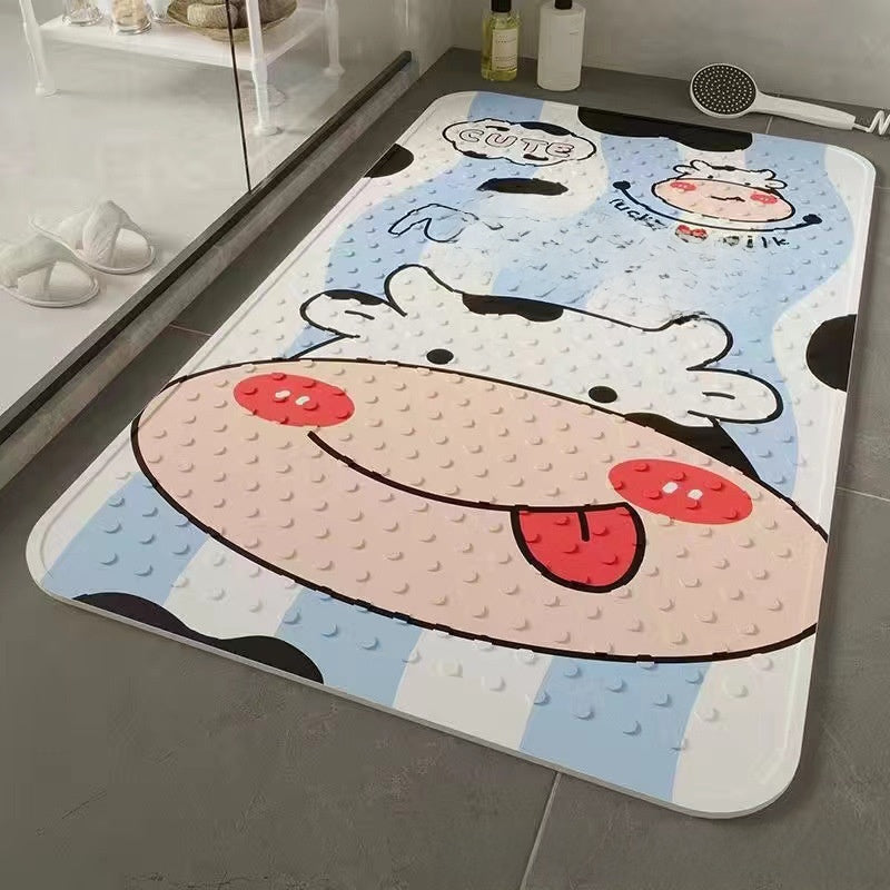 Bathroom anti-slip mat with suction cup