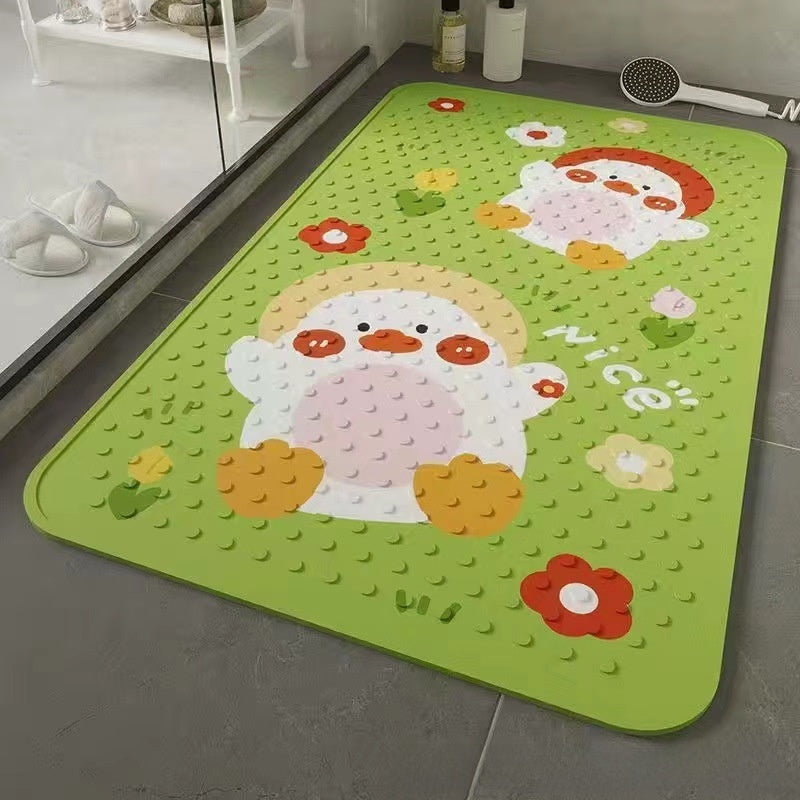 Bathroom anti-slip mat with suction cup