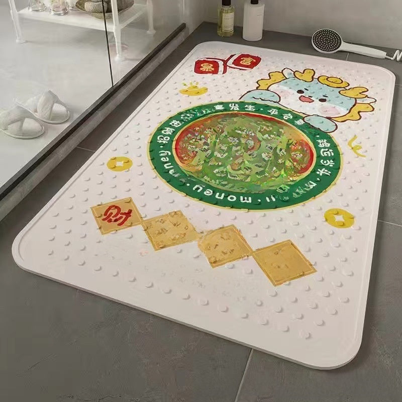 Bathroom anti-slip mat with suction cup