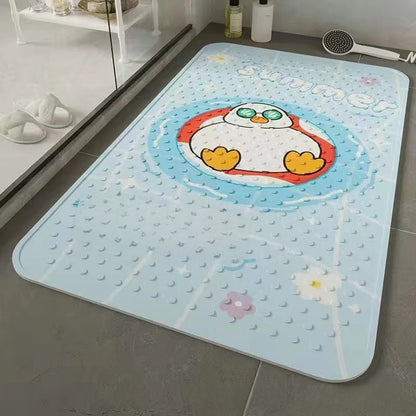 Bathroom anti-slip mat with suction cup