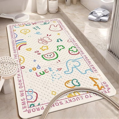 Bathroom anti-slip mat with suction cup