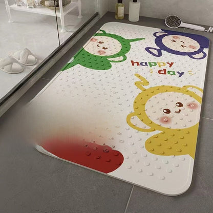Bathroom anti-slip mat with suction cup