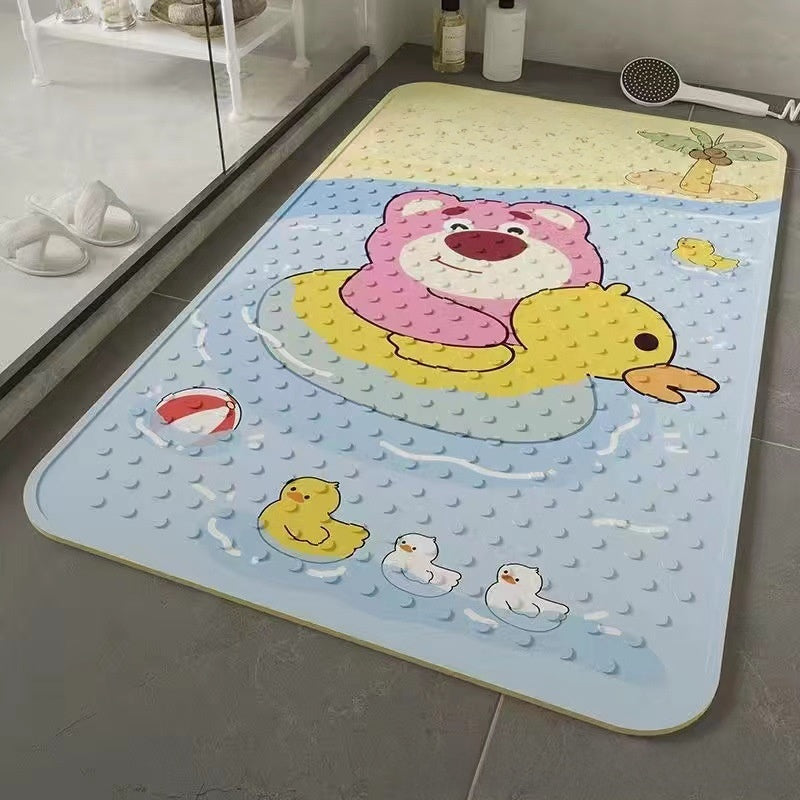 Bathroom anti-slip mat with suction cup