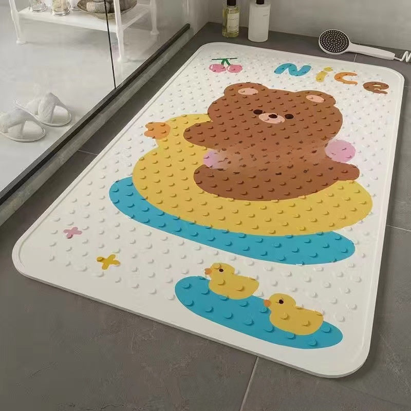 Bathroom anti-slip mat with suction cup