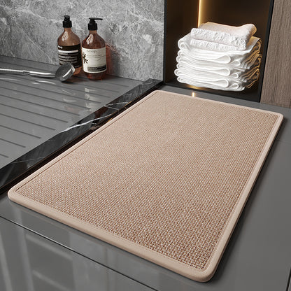 Bathroom linen floor mat