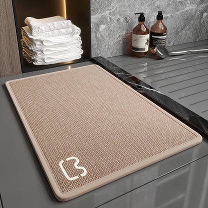 Bathroom linen floor mat
