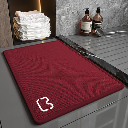 Bathroom linen floor mat
