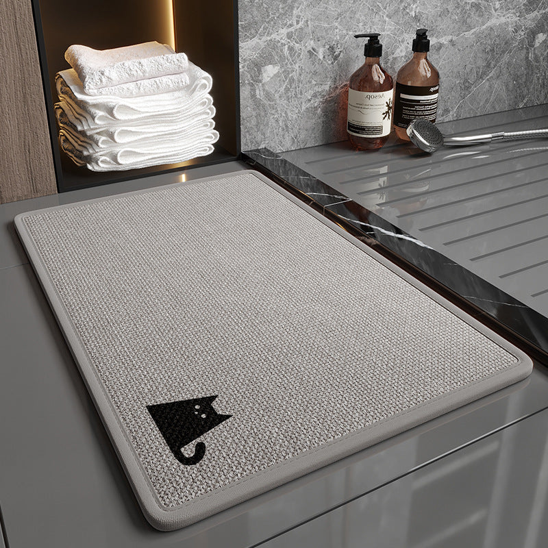 Bathroom linen floor mat