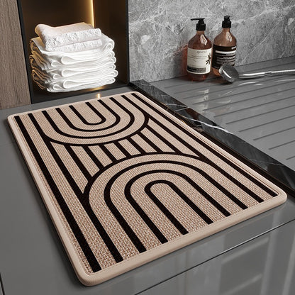 Bathroom linen floor mat