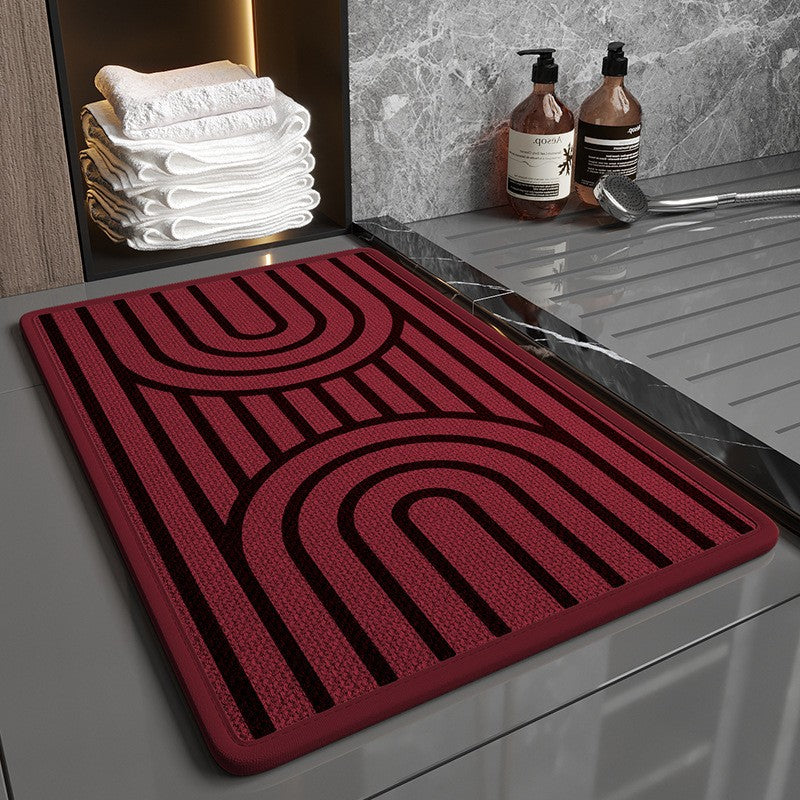 Bathroom linen floor mat