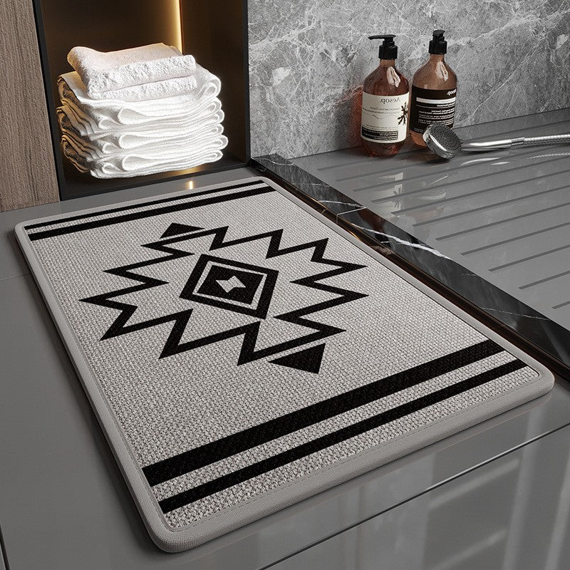 Bathroom linen floor mat