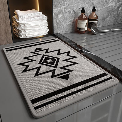Bathroom linen floor mat