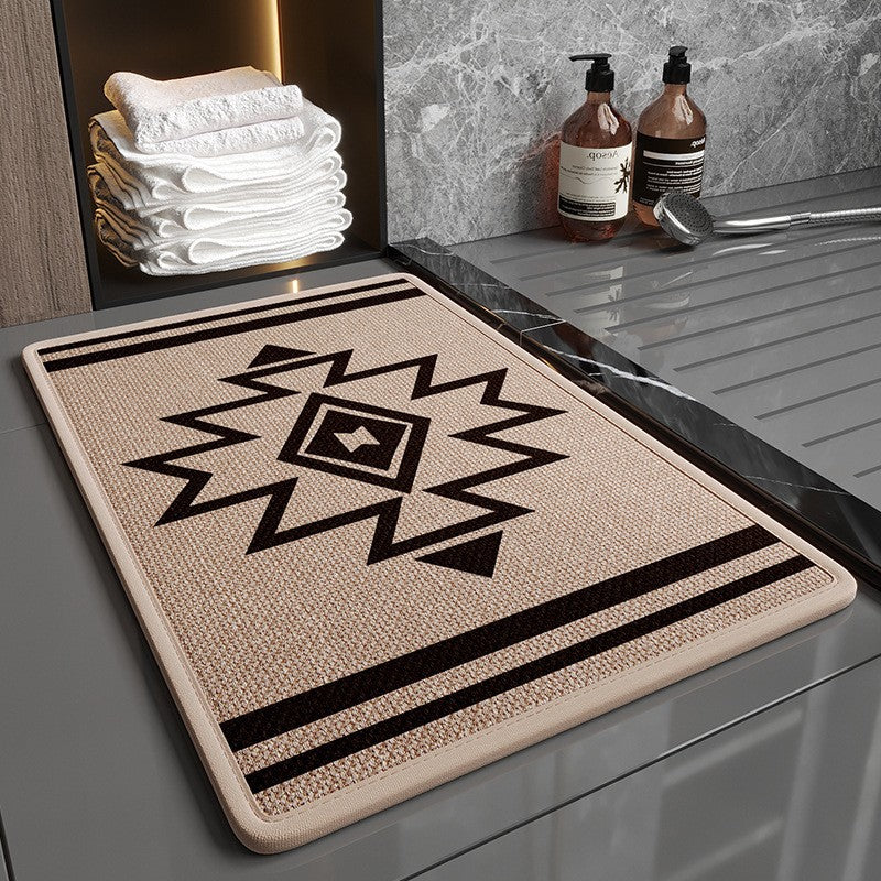 Bathroom linen floor mat