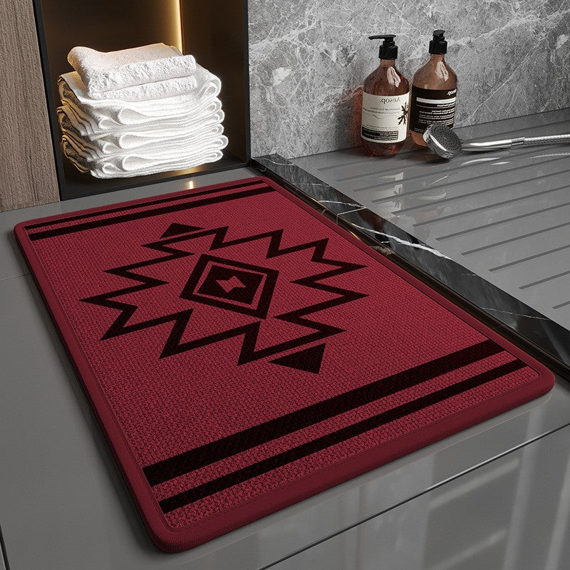 Bathroom linen floor mat