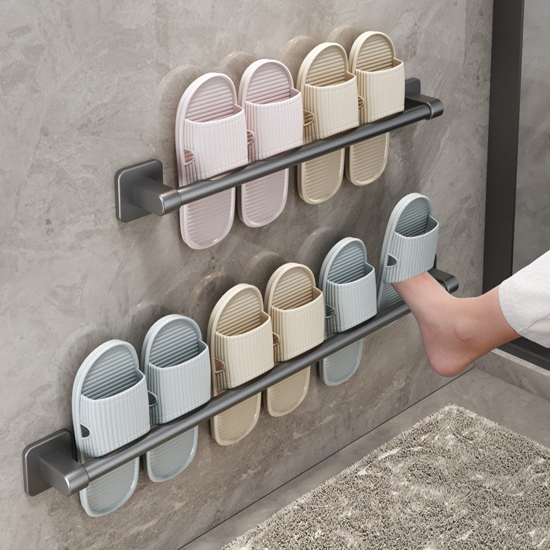 Bathroom Slipper Rack No Punch Wall Mounted Shoe Storage Organizer
