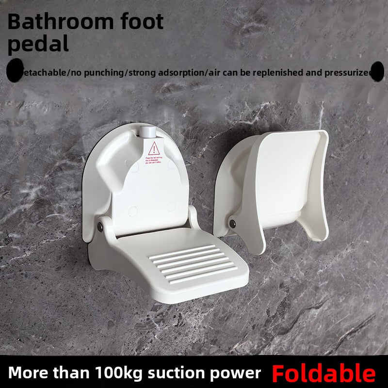 Bathroom suction cup footrest