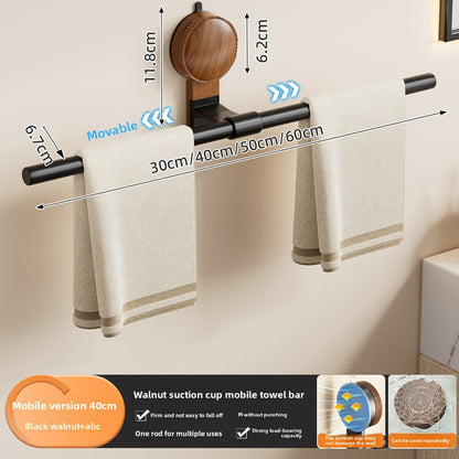 Bathroom wood grain towel rack