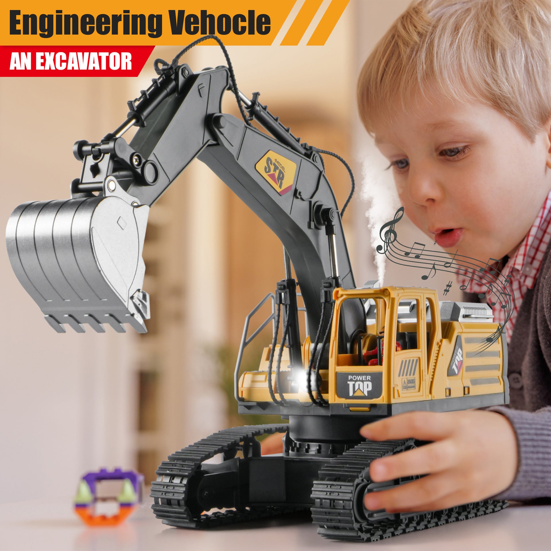 Battery-charging remote-controlled vehicle engineering vehicle