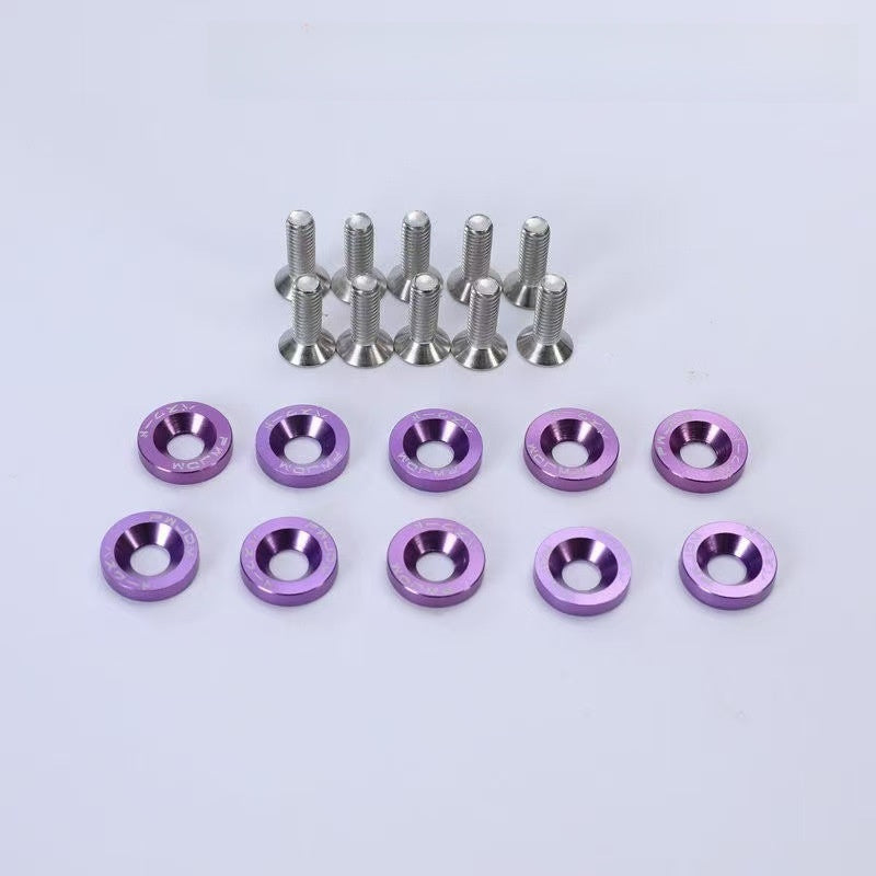 Battery Guard Gasket Jdm Car Surround Buckle Front and Rear Bumper Reinforcement Gasket License Plate Frame Screw Decorative Washer
