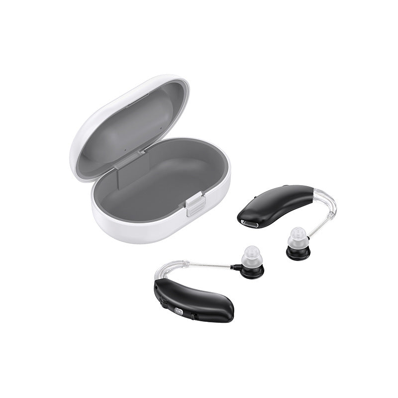 Battery-powered noise-reducing hearing aid