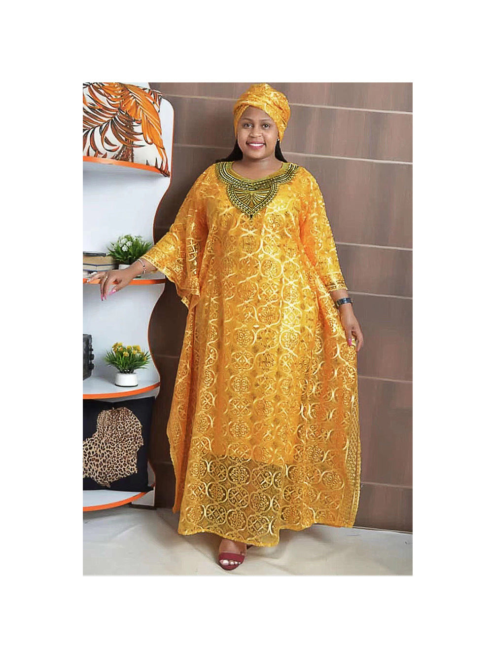 Batwing-sleeve dress