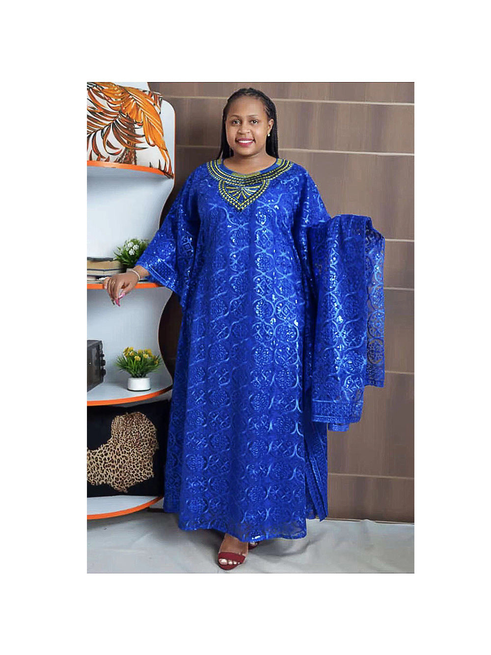 Batwing-sleeve dress