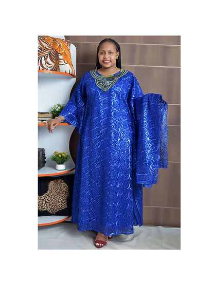 Batwing-sleeve dress