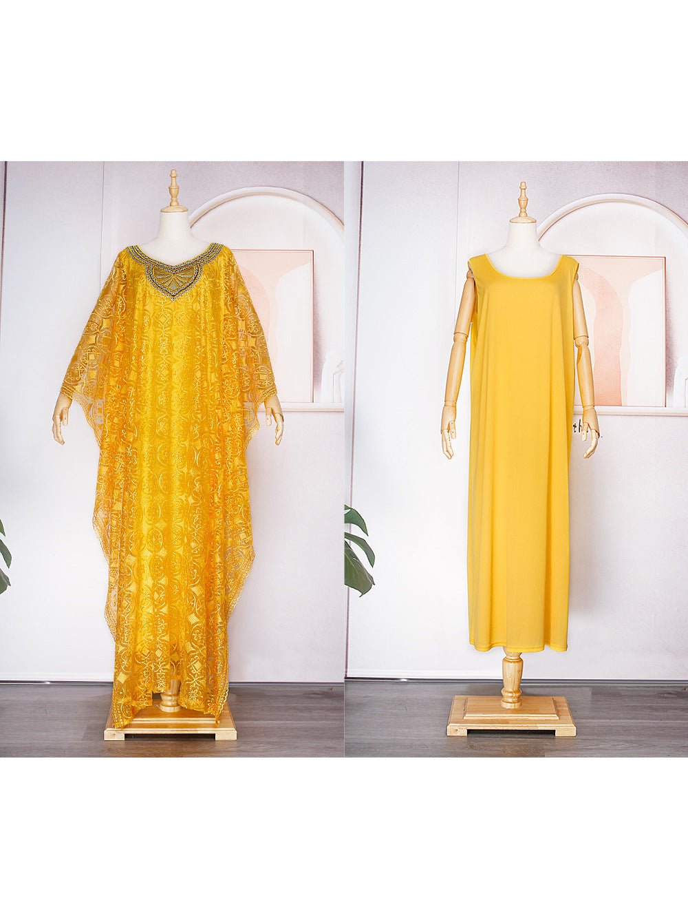 Batwing-sleeve dress