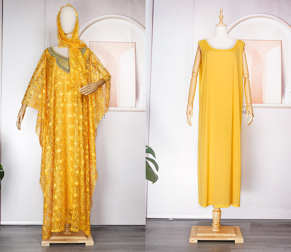 Batwing-sleeve dress