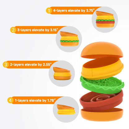 Hamburger Style Pet Cat & Dog Bowl – Multi-layer Five-in-one