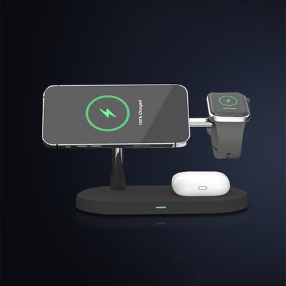 5-in-1 Magnetic Wireless Charger – Fast 15W Desktop Phone Holder