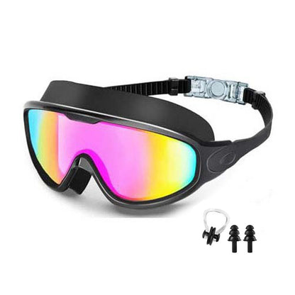 Large Frame Anti Fog Swimming Goggles With Earplugs Uses Now