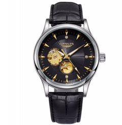 Silver case black dial