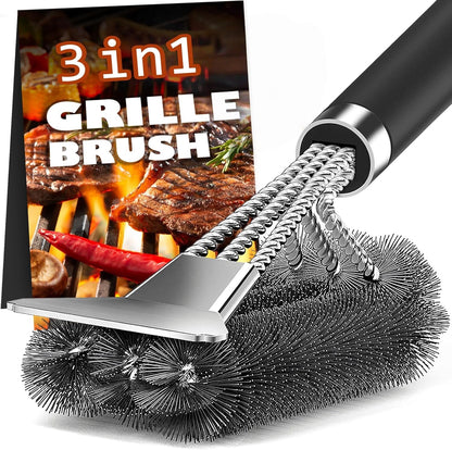 BBQ Grill Cleaning Brush Set Wire Brush with Scraper