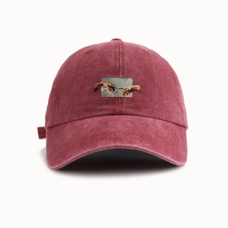 Water-Washed Vintage Baseball Cap With Wide Brim Casual Style